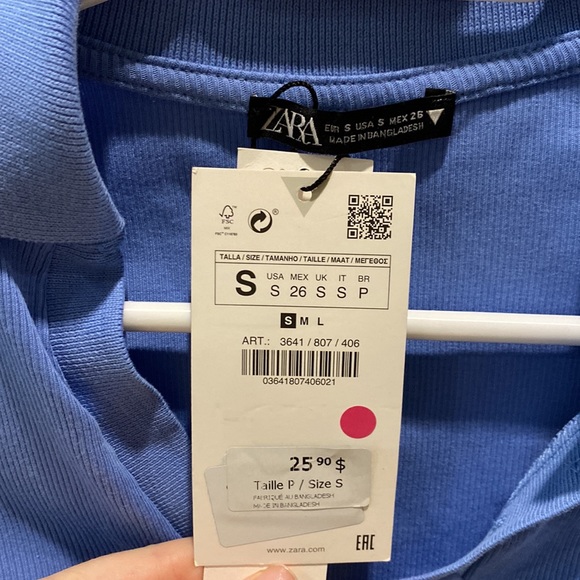 Brand new Zara cropped collared long sleeve. - Picture 2 of 3